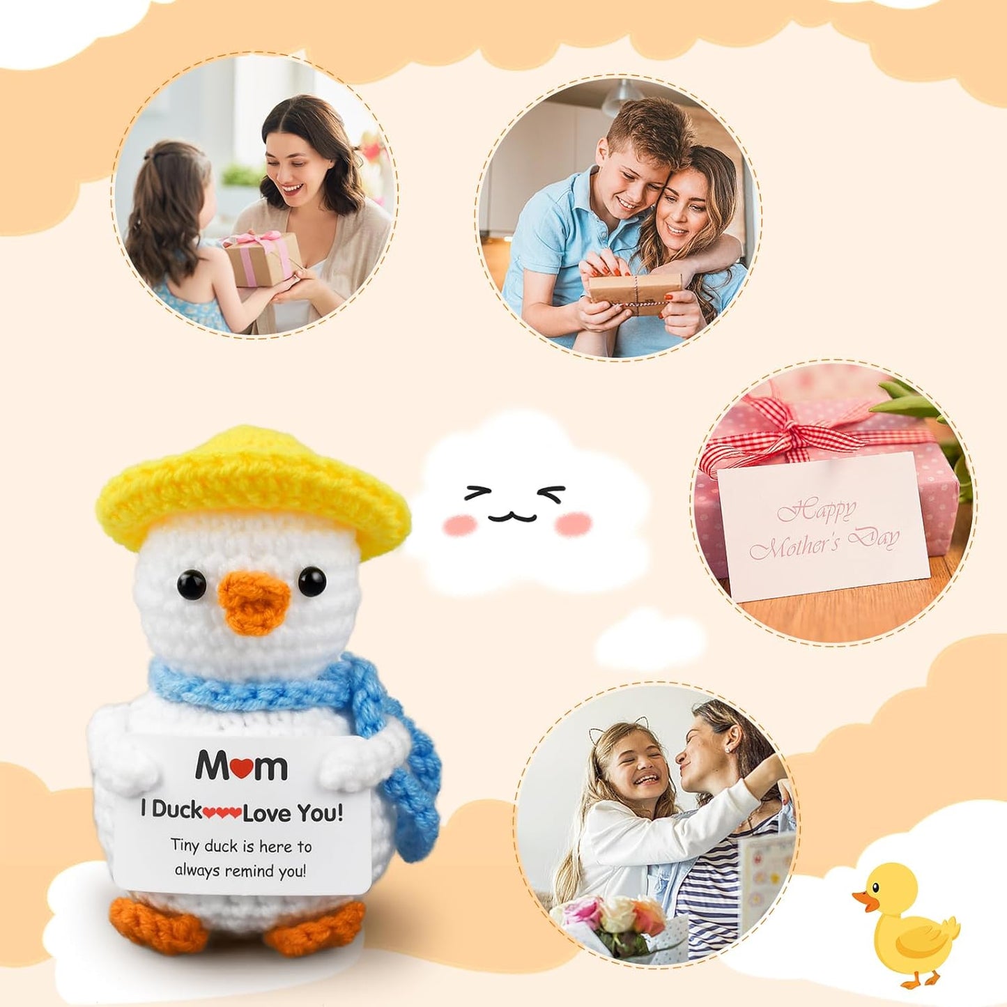 Handmade Crochet Duck Gift for Mum – Cute “I Duck Love You” Keepsake Plush