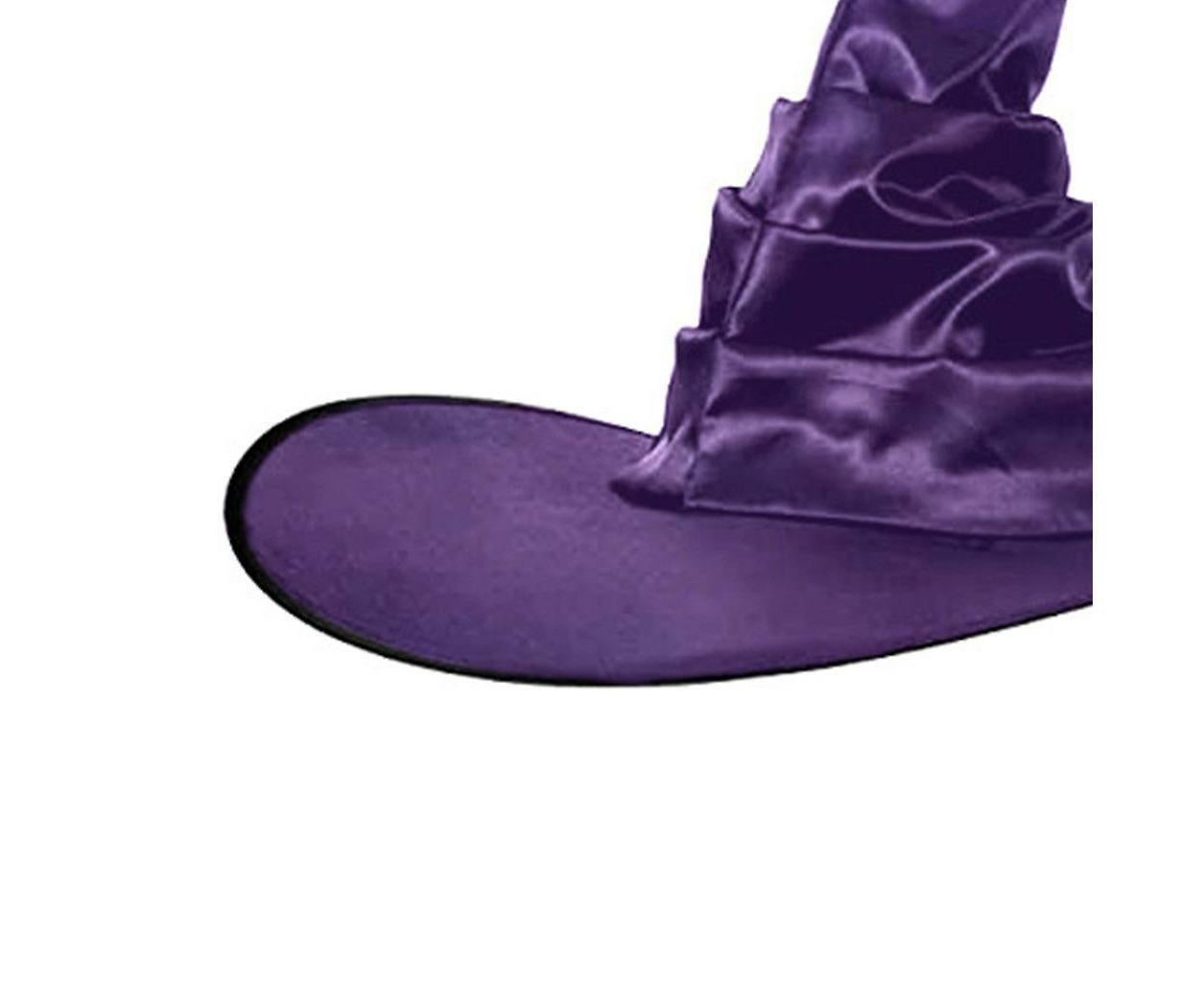 Purple Ruched Witch Hat – Large Satin Halloween Wizard Hat for Cosplay, Costume & Party Dress-Up