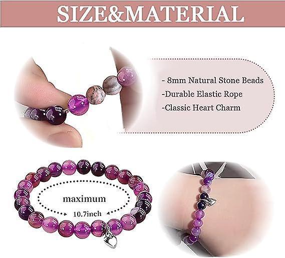 Inspirational Natural Stone Bracelet Gift – “Life Is Tough But So Are You” Crystal Bead Bracelet with Heart Charm for Get Well, Support & Meaningful Gifting