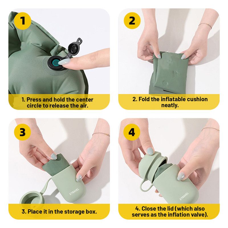 Portable Inflatable Seat Cushion with Built-In Pump & Storage Case – Compact Waterproof Outdoor Cushion (Grey)