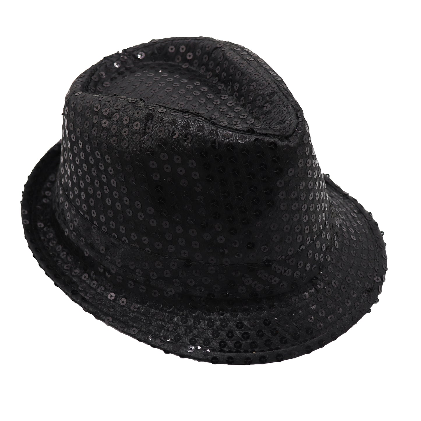 Sequin Fedora Hat Party Costume - Black