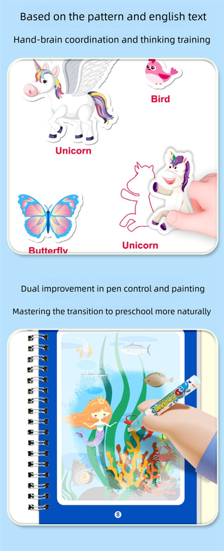 Magic Water Colouring Books Kids 2 Pack – Reusable Traffic & Princess Mess-Free Drawing Set