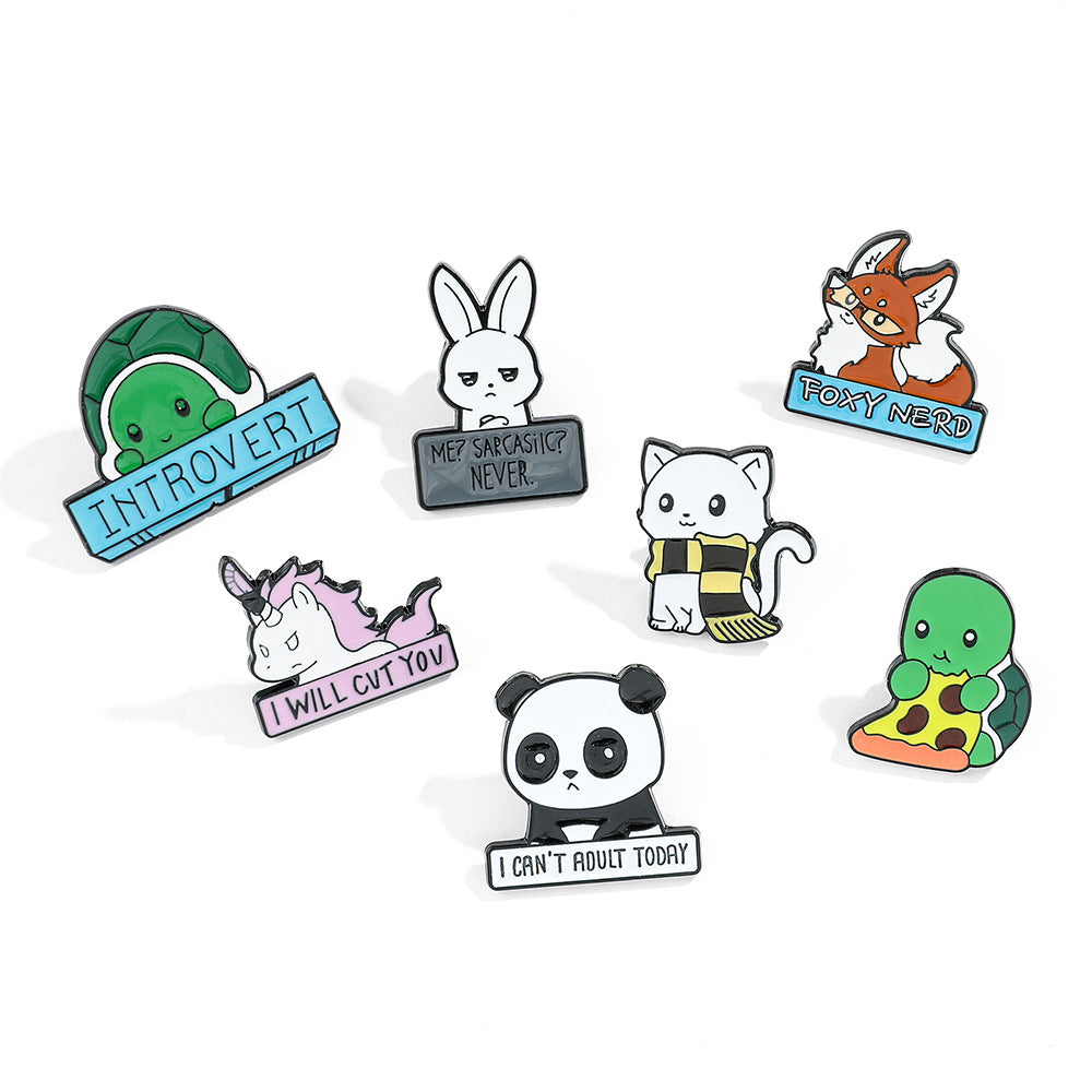 Funny Animal Enamel Pin Set 6 Pack – Cute Cartoon Lapel Pins for Bags, Jackets & Accessories