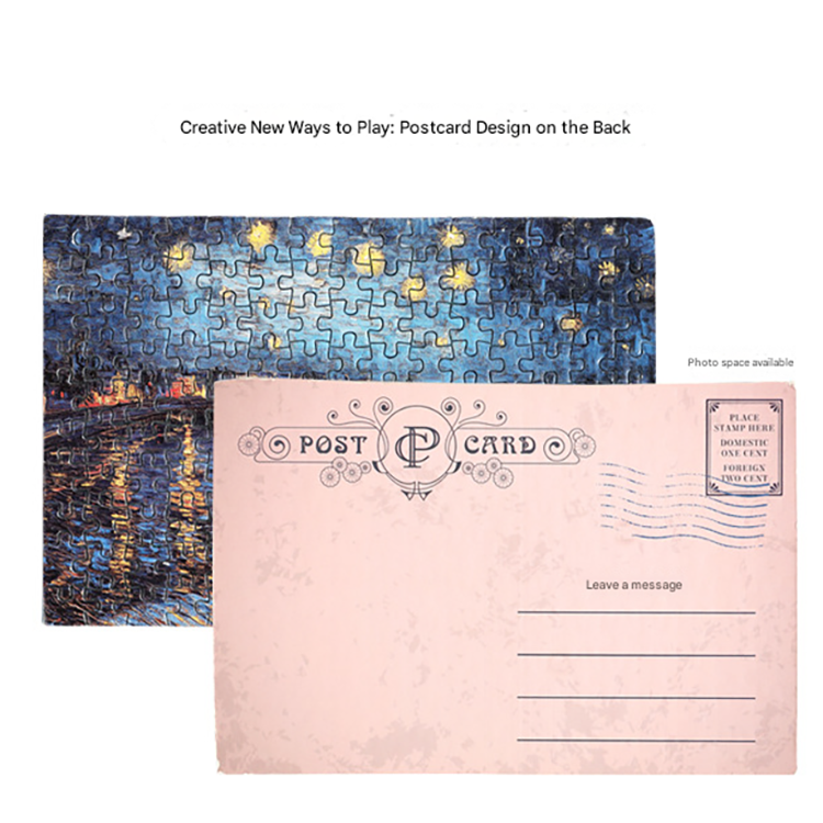 150-Piece Mini Jigsaw Puzzle in Reusable Tube – Compact Travel Puzzle with Postcard Back Design for Creative Play (Monet - Water Lilies)