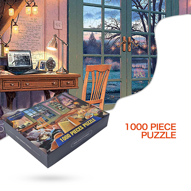 3-Pack 1000 Piece Jigsaw Puzzle Set for Adults – Space, Home & Lake Designs, Premium Art Puzzles for Relaxation & Game Nights (Ages 14+)