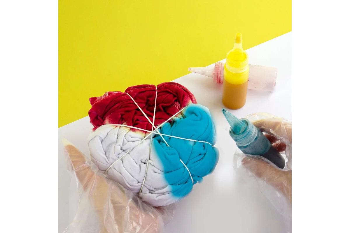 DIY Tie Dye Kit for T-Shirts – Kids & Family Fabric Dye Set with 3 Inks, Gloves & Elastic Bands