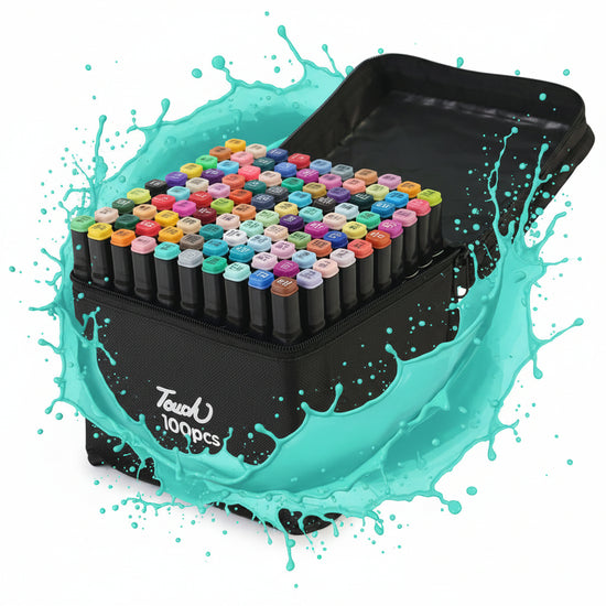 The 100-Piece Dual-Tip Art Marker Set – Professional Colour Markers with Fine & Broad Tips, Carry Case for Drawing & Creative Expression