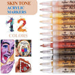 The 12-Colour Skin Tone Acrylic Paint Marker Set – Fine Tip 0.7mm Art Pens for Detail, Portrait & Creative Expression