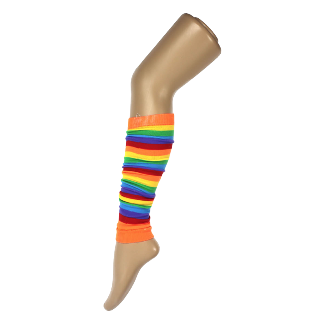 1980s Rainbow Stripe Leg Warmers Costume Party Accessory