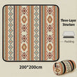 The Aztec Print Waterproof Picnic Blanket 200x200cm – Foldable Extra Large Family Mat for Indoor & Outdoor Picnics (Rollable Carry Design)
