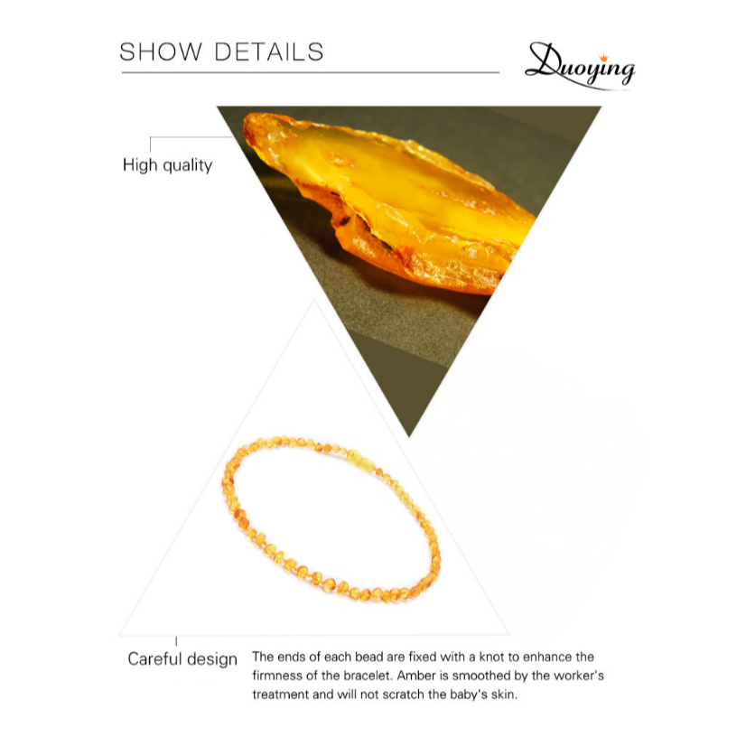 Rainbow Baltic Amber Baby Necklace (33cm, Hand-Knotted)