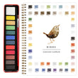 The Bird Watercolour Painting Set 2 Pack – Art Workbook Kit with Paints & 200gsm Paper featuring a workbook with a bird illustration and colour swatches on a white background