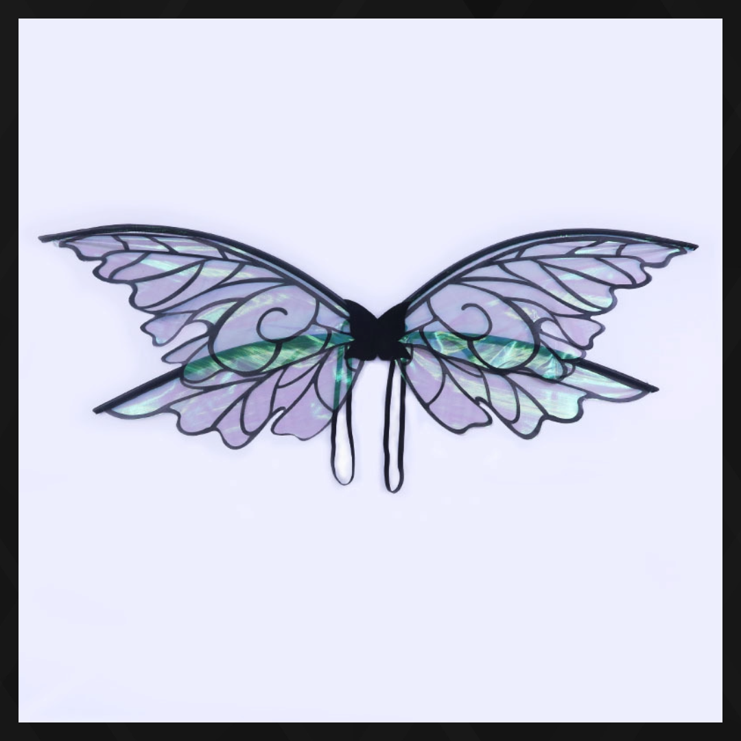 The Black Iridescent Fairy Wings Costume Accessory – Adult Butterfly Elf Wings for Dress-Up, Cosplay & Parties