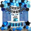 The Blue & Black Birthday Party Decorations – Balloon Garland, Banner & Backdrop Kit for Men, Women & Milestone Celebrations