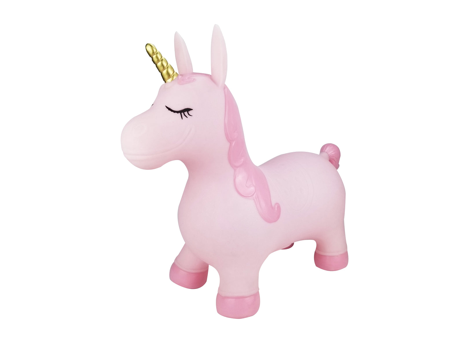Featuring Bouncy Rider Pink Pearl The Unicorn with her flowing pink mane, golden horn, and gentle presence, Pink Pearl brings a sense of wonder with every bounce.