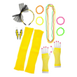 The Bright Yellow 80s Costume Accessory Set – Neon Retro Dress-Up Kit with Leg Warmers, Gloves & Jewellery