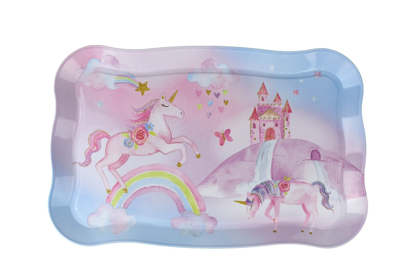 Rainbow Unicorn Tin Tea Mug Set in Suitcase 18 PCS