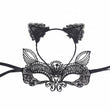 The Cat Mask and Ears Set – Lace Masquerade Cat Mask with Headband Costume Accessory