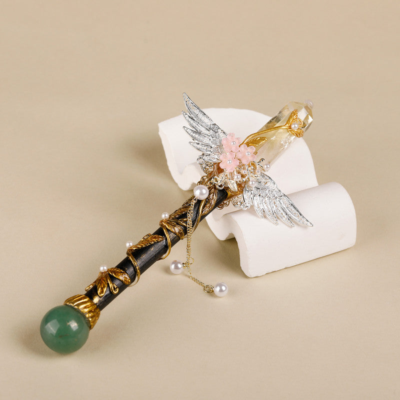 The Citrine Crystal Wand – Ornate Handmade Gemstone Radiant Energy Wand for Abundance, Confidence & Manifestation