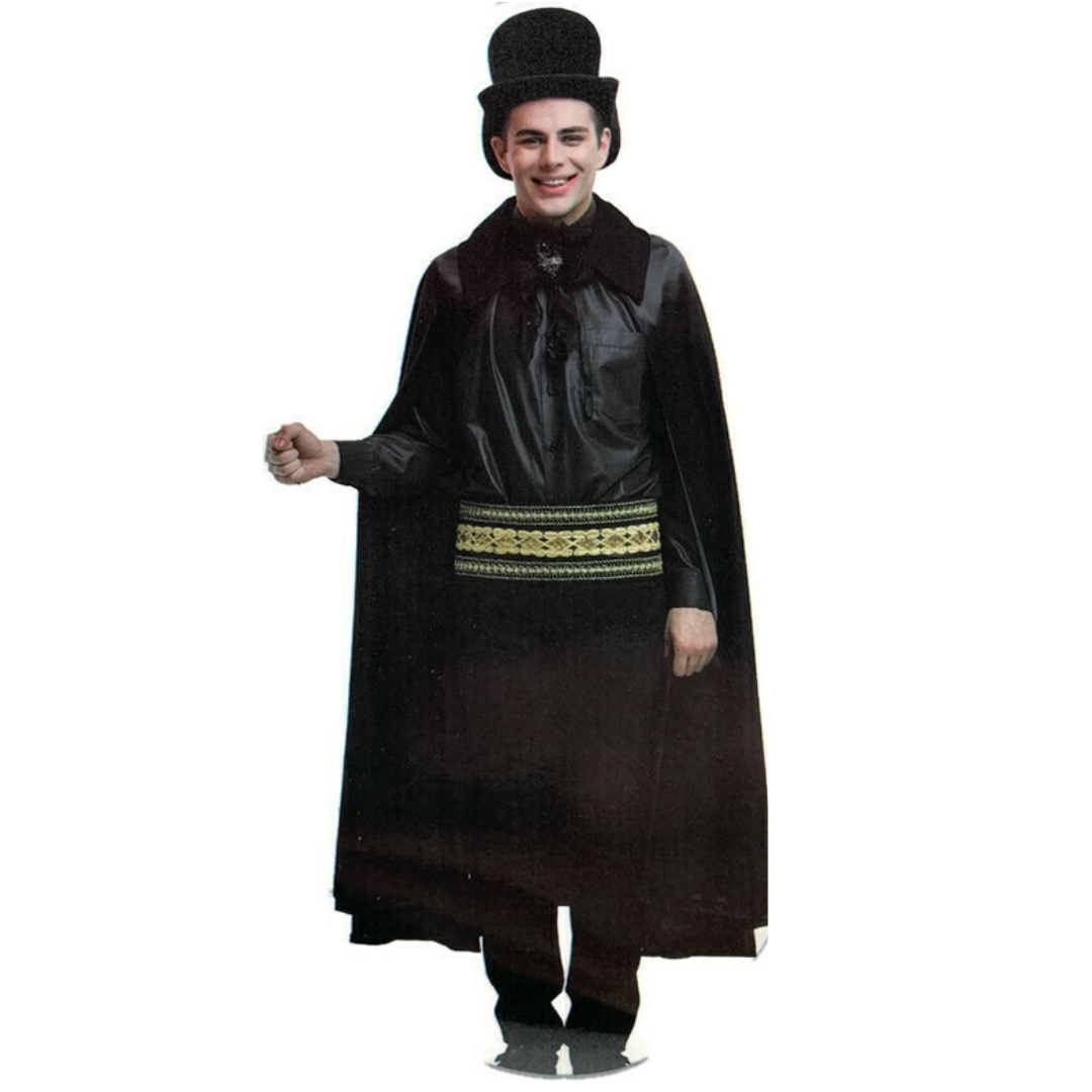 Collared Cloak Party Costume - Black