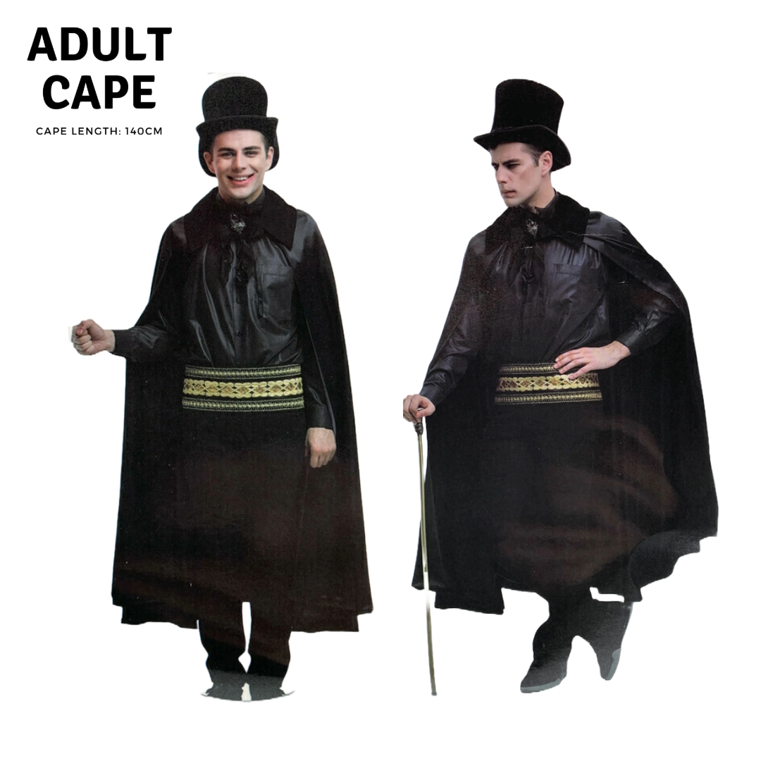 Collared Cloak Party Costume - Black