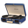 Crosley Cruiser Plus - Bluetooth Portable Turntable 3 Speed Blue with a suitcase-style design, featuring a record playing.
