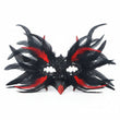 The Gothic Feather Devil Horn Mask – Red & Black Masquerade Costume Mask with Lace Detail