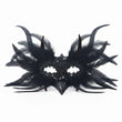 Gothic Feather Devil Horn Mask – Black Masquerade Costume Mask with Lace Detail