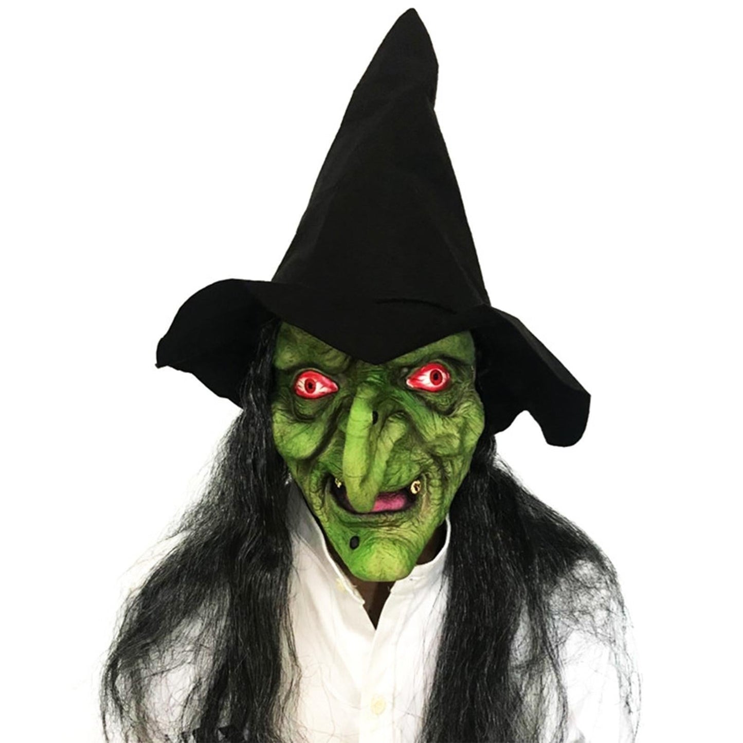 The Halloween Witch Mask Full Head Latex – Realistic Scary Green Witch Cosplay Headgear