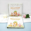 'Hello Baby' Your First Years Story, Forest Bunny Family Edition on a light blue surface