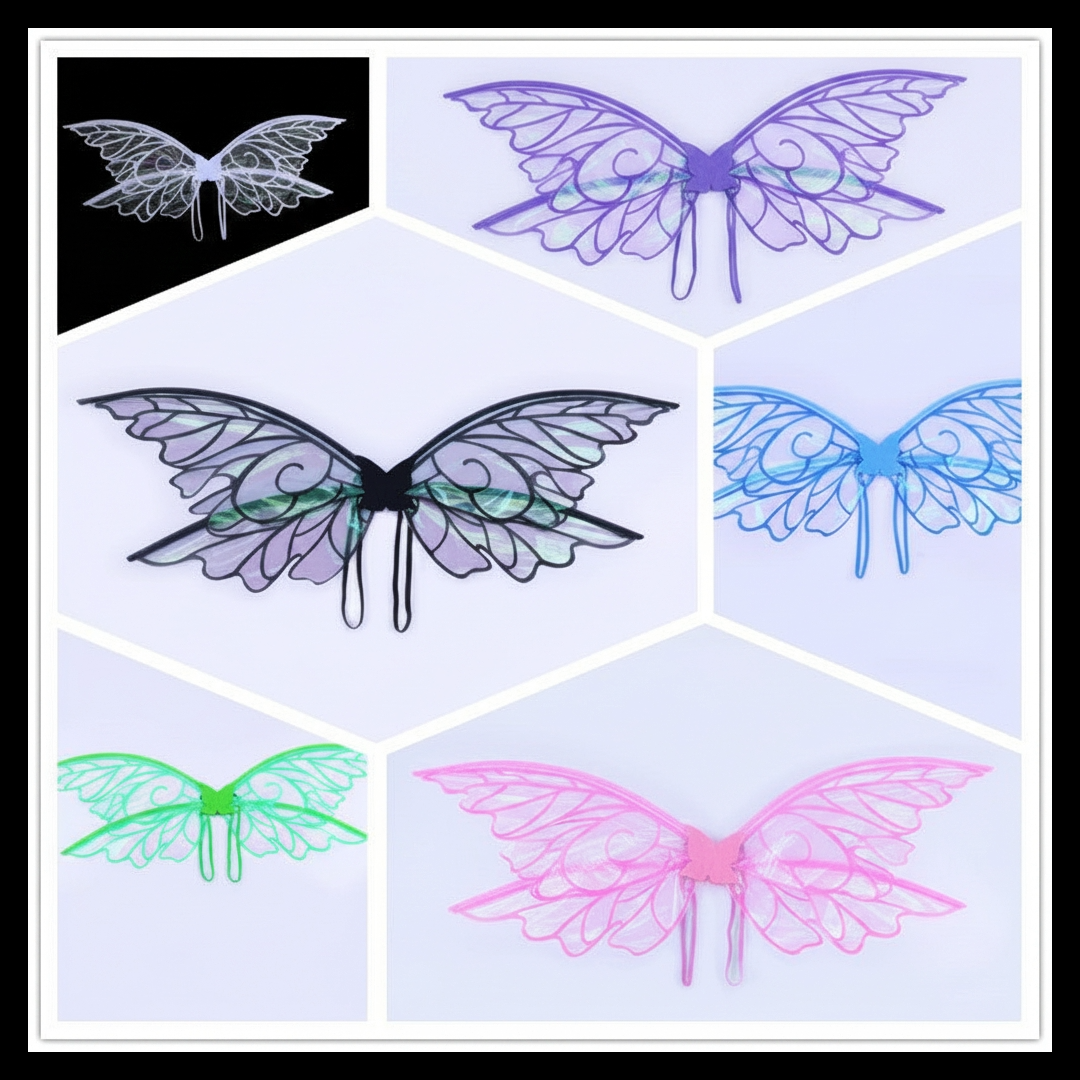 Iridescent Fairy Wings Costume Accessory – Adult Butterfly Elf Wings for Dress-Up, Cosplay & Parties Product Images