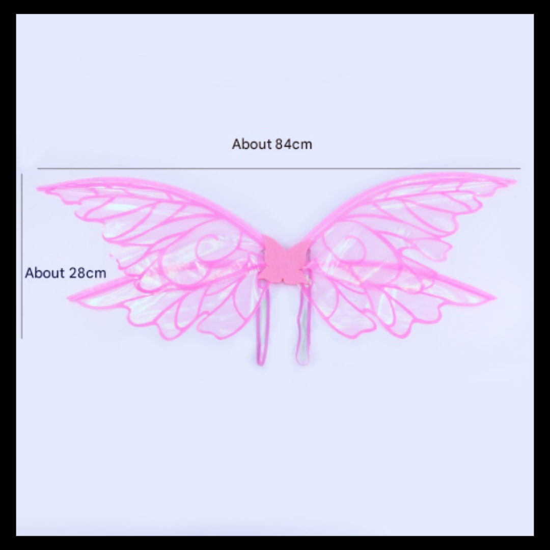Iridescent Fairy Wings Costume Accessory – Adult Butterfly Elf Wings for Dress-Up, Cosplay & Parties Product Measurements