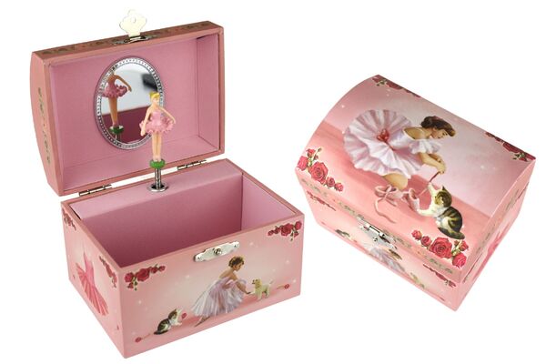 Rose Ballerina Dome Music Box