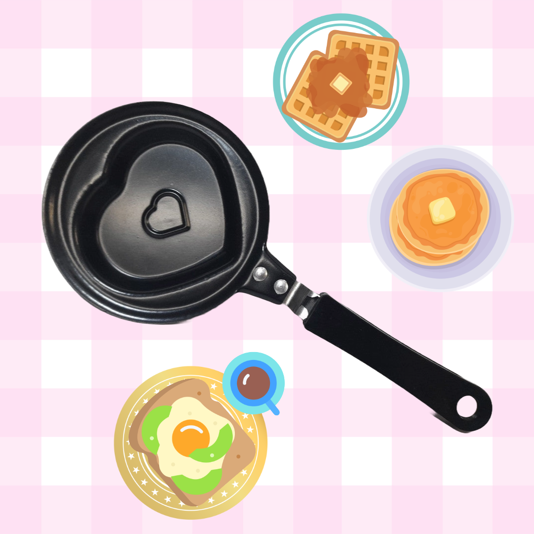 Heart-Shaped Mini Non-Stick Fry Pan - Make Breakfast Fun