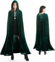 The Luxury Green Hooded Cape – Adult Long Velvet Costume Cloak for Witch, Sorcerer & Fantasy Cosplay