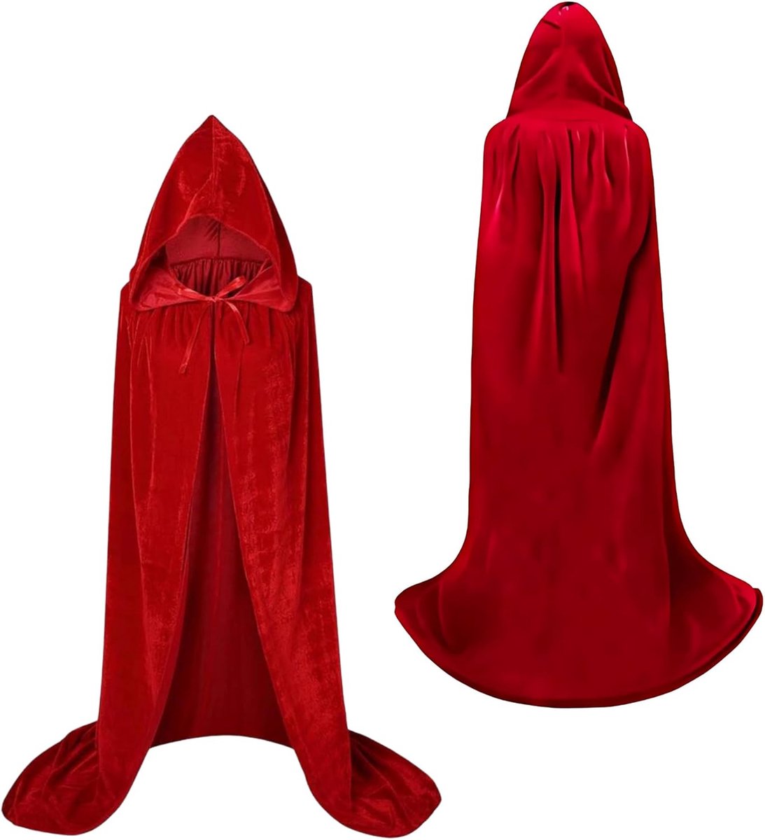 The Luxury Red Hooded Cape – Adult Long Velvet Costume Cloak for Vampire, Witch & Fantasy Cosplay