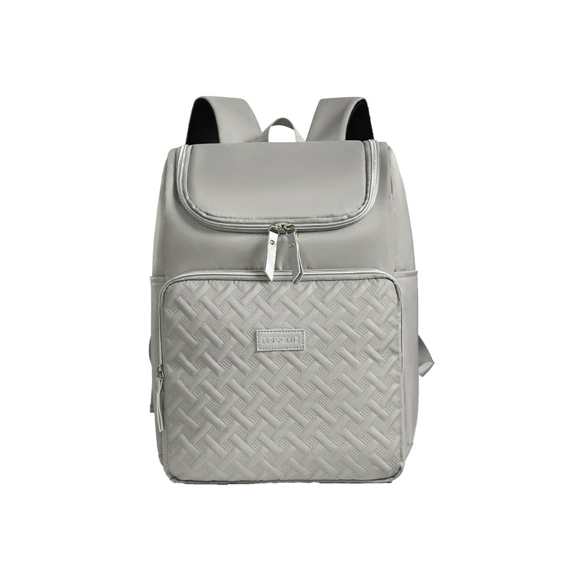 The Mist Grey Waterproof Insulated Backpack – Large Capacity Quilted Cooler Bag