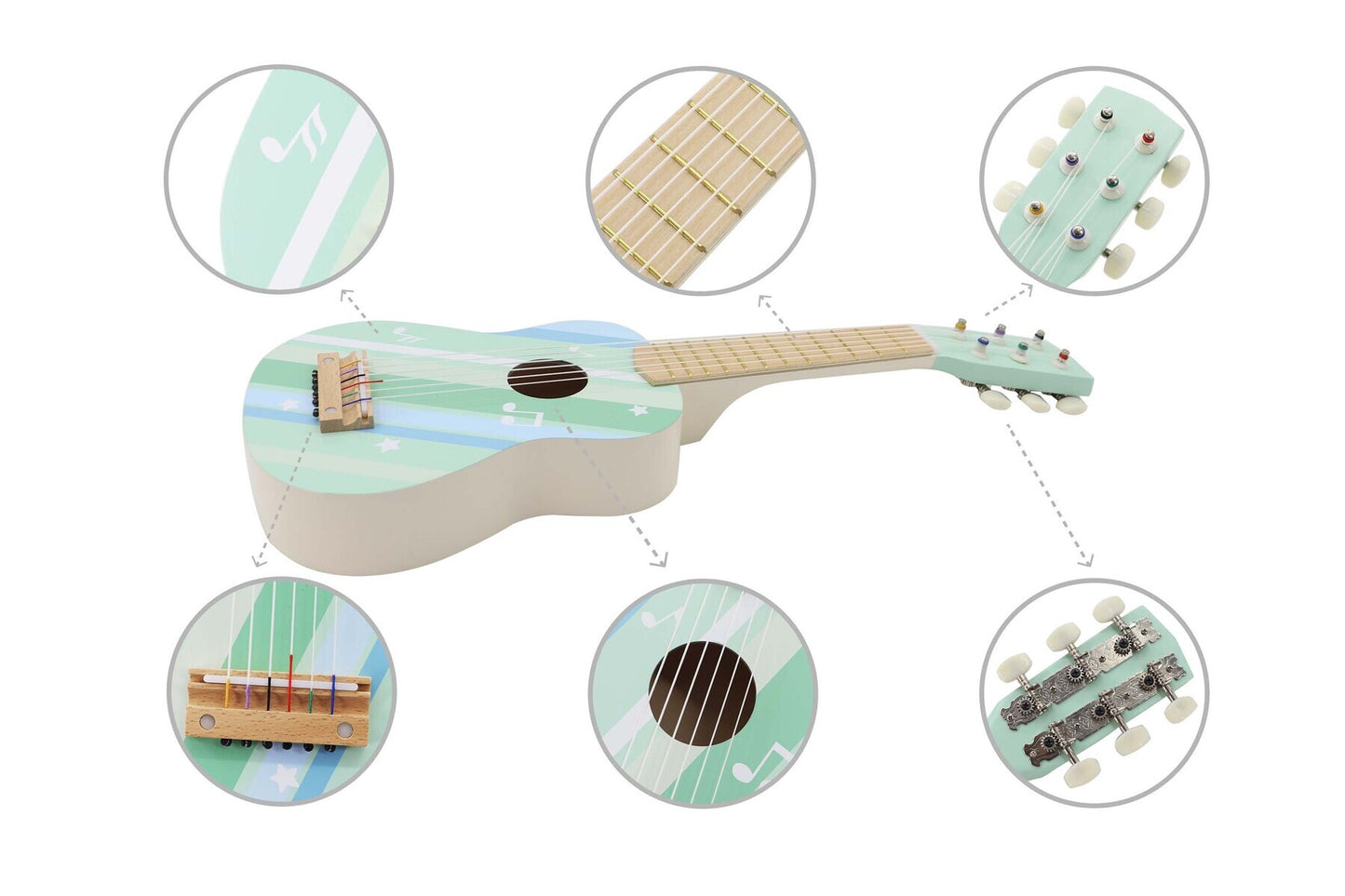 Calm & Breezy Wooden Guitar Misty Aqua