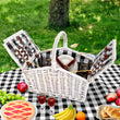 Alfresco 2 Person Picnic Basket Set Willow with Blanket - Country Chic White