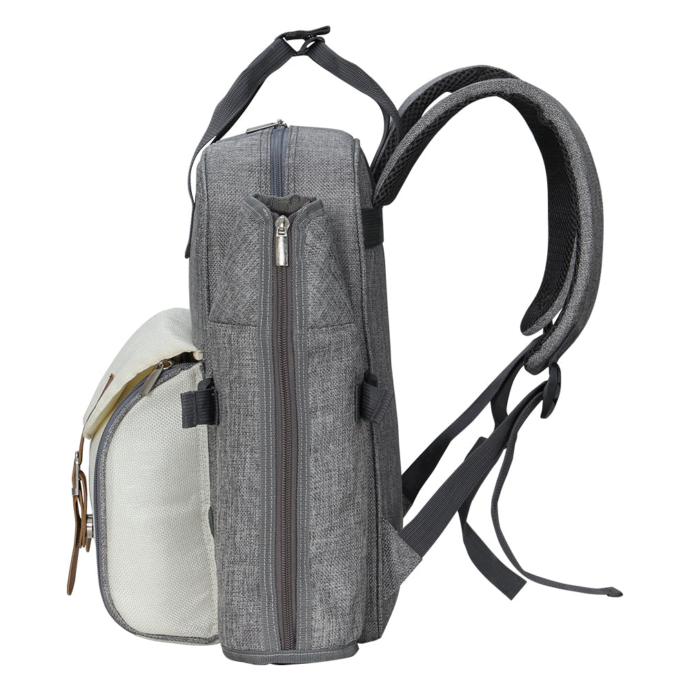 Alfresco 4 Person Picnic Backpack Set Insulated Bag - Grey