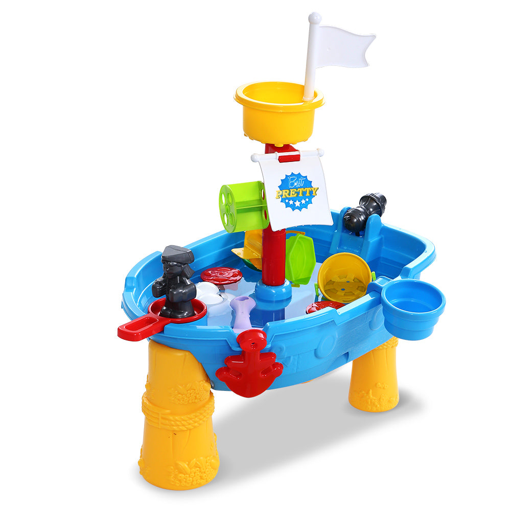 Keezi Kids Pretend Pirate Ship Sandpit and Water Activity Play Set