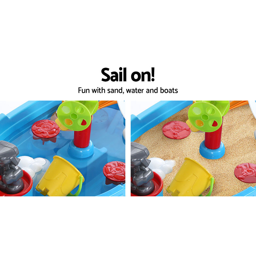 Keezi Kids Pretend Pirate Ship Sandpit and Water Activity Play Set