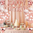 The Rose Gold Birthday Decorations Set – Balloon Garland, Confetti Balloons, Foil Curtain & Happy Birthday Banner Kit for Elegant Party Styling