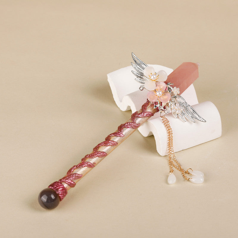 The Rose Quartz Crystal Wand – Handmade Gemstone Magic Wand for Compassion, Healing & Emotional Balance