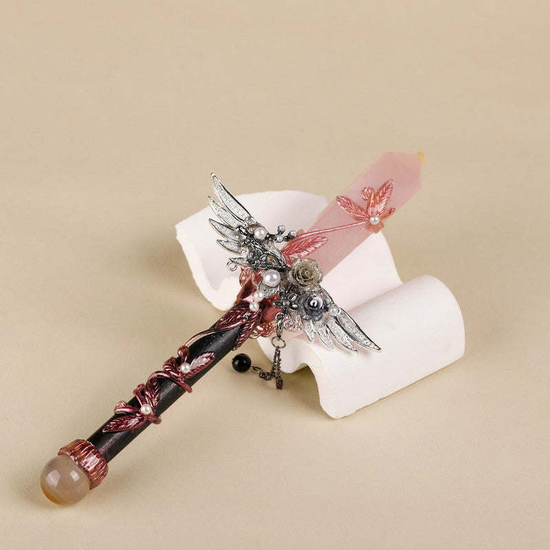 The Rose Quartz Crystal Wand – Ornate Handmade Heart Energy Wand for Intention, Connection & Emotional Harmony
