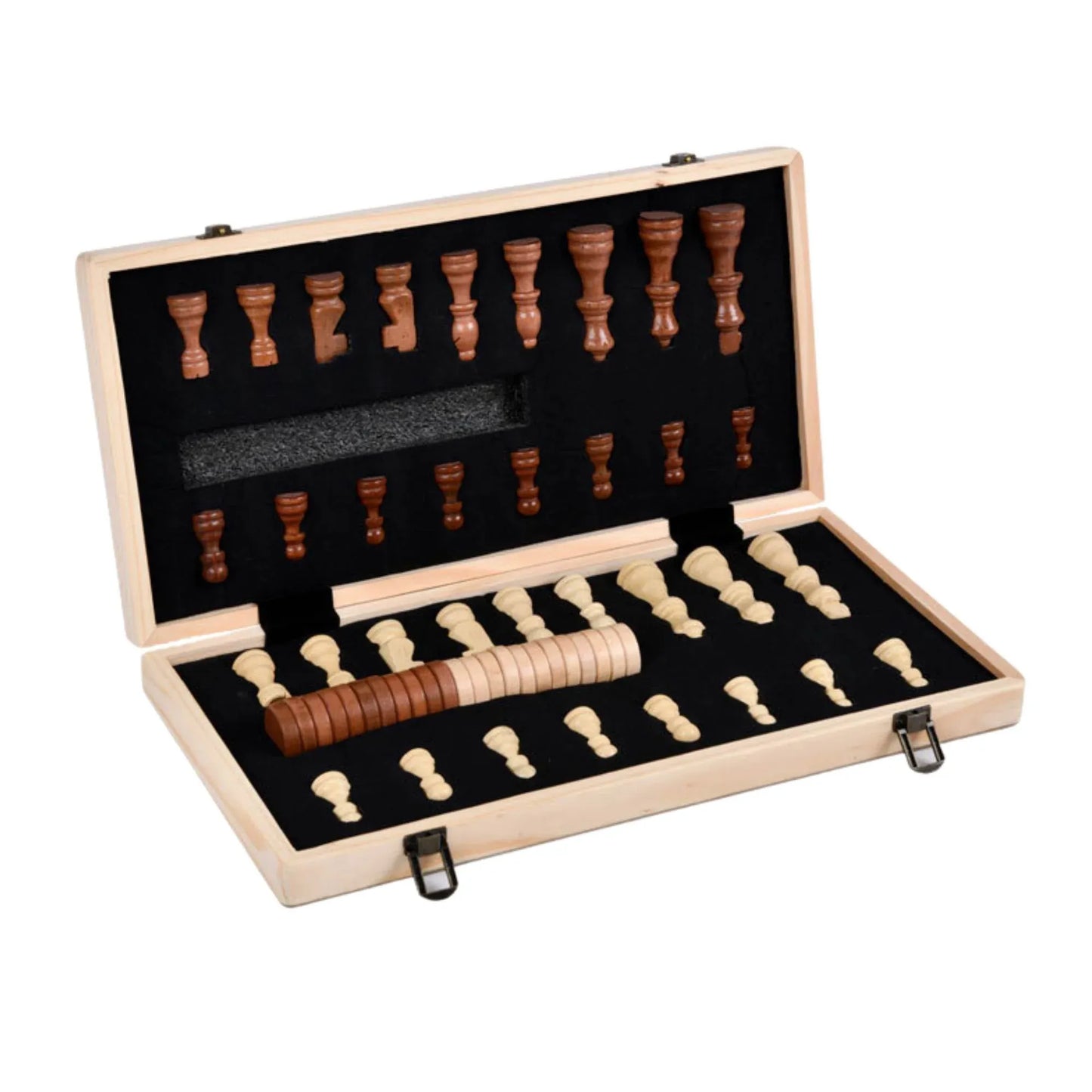 The Social Hike 2 in 1 Magnetic Wooden Chess and Checkers Set