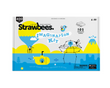 The Strawbees Imagination Kit featuring illustrations of the toy components and indicating the kit is for ages 6-99 and includes 400 pieces.