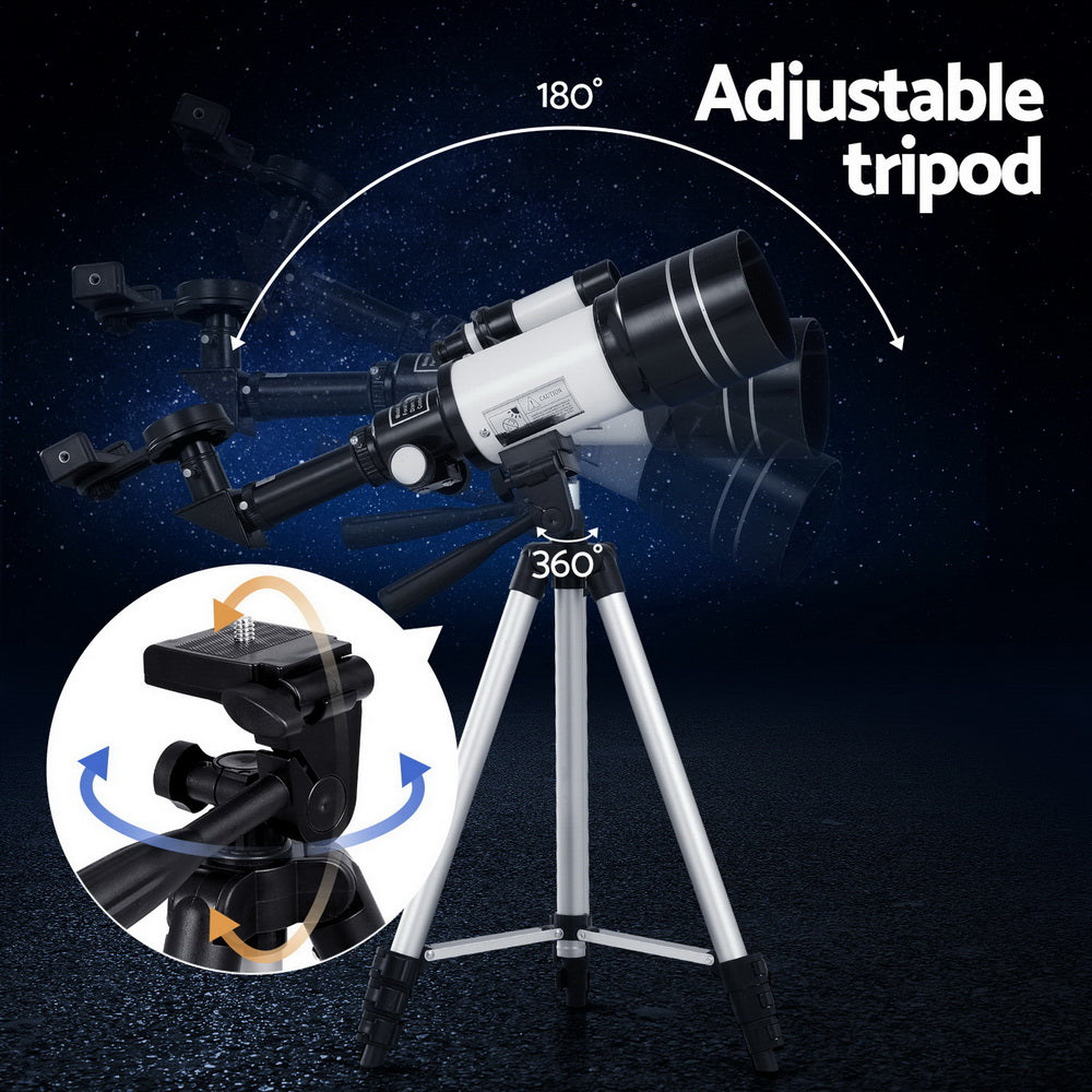 Portable 150X HD Astronomy Telescope with Adjustable Tripod for Beginners