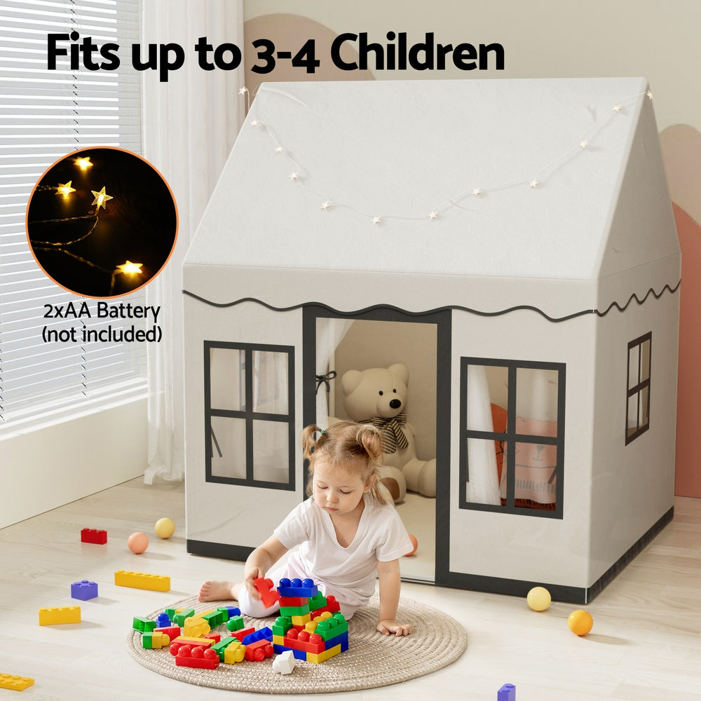 Keezi Kids Interactive Dollhouse Playhouse with String Lights