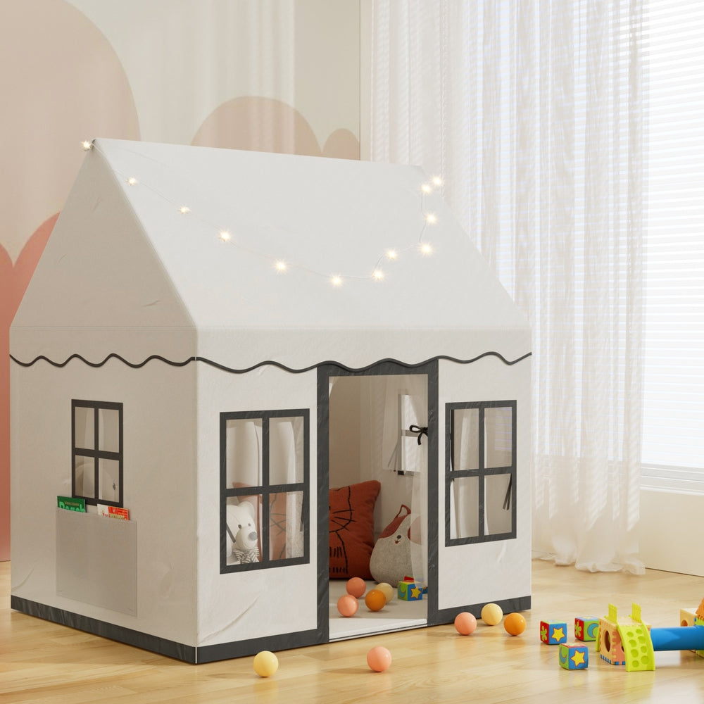 Keezi Kids Interactive Dollhouse Playhouse with String Lights